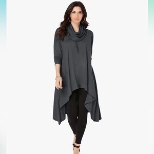 Roaman’s Oversized Hooded Tunic – Charcoal